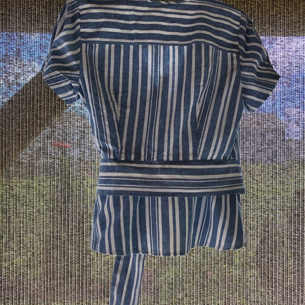 Max studio striped wrap top - Picture 5 of 8